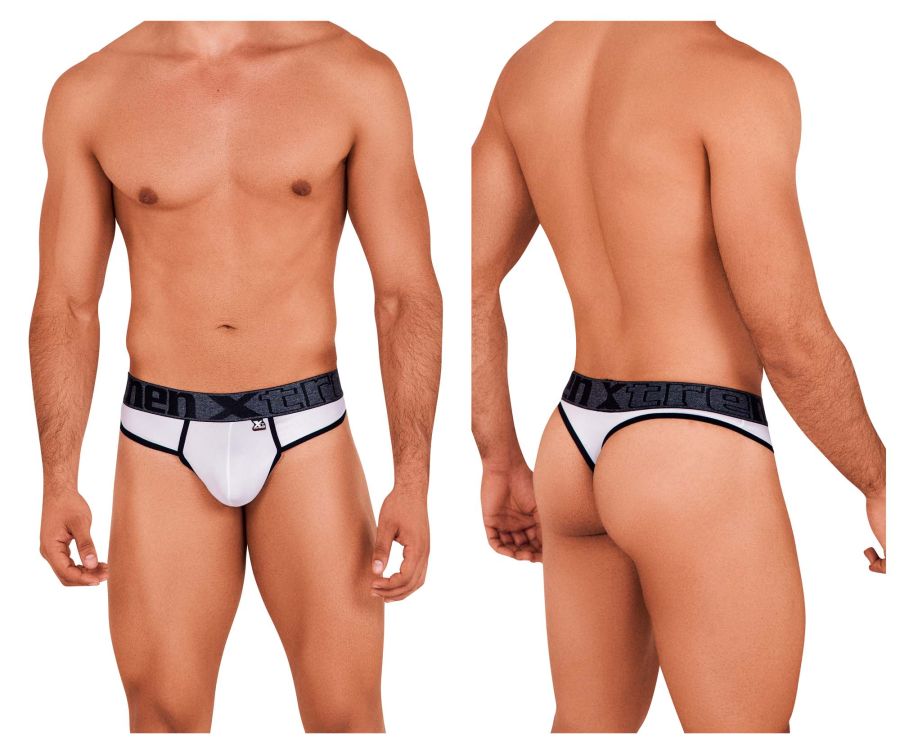 Xtremen Men's Underwear 91101X Microfiber Thongs Color White