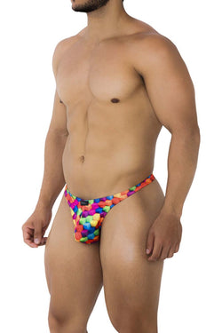 Xtremen Men's Underwear 91171 Printed Thongs Color Cubes thumbnail 4