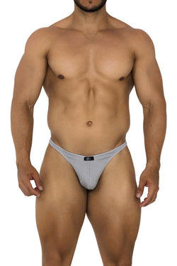 Xtremen Men's Underwear 91185 Mesh Thongs Color Gray thumbnail 2