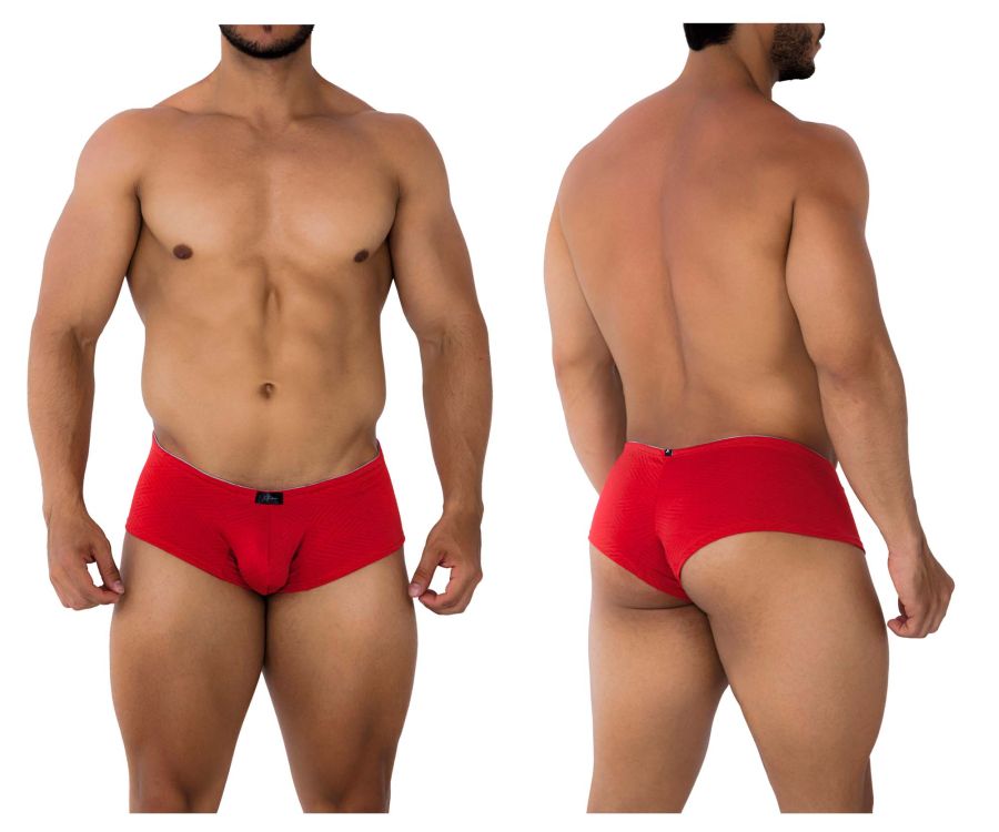 Xtremen Men's Underwear 91190 Jacquard Trunks Color Red