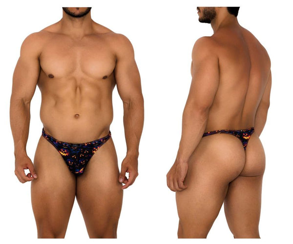 Xtremen Men's Underwear 91194 Printed Thongs Color Pumpkins