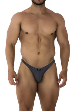 Xtremen Men's Underwear 91198 Jacquard Thongs Color Gray thumbnail 2