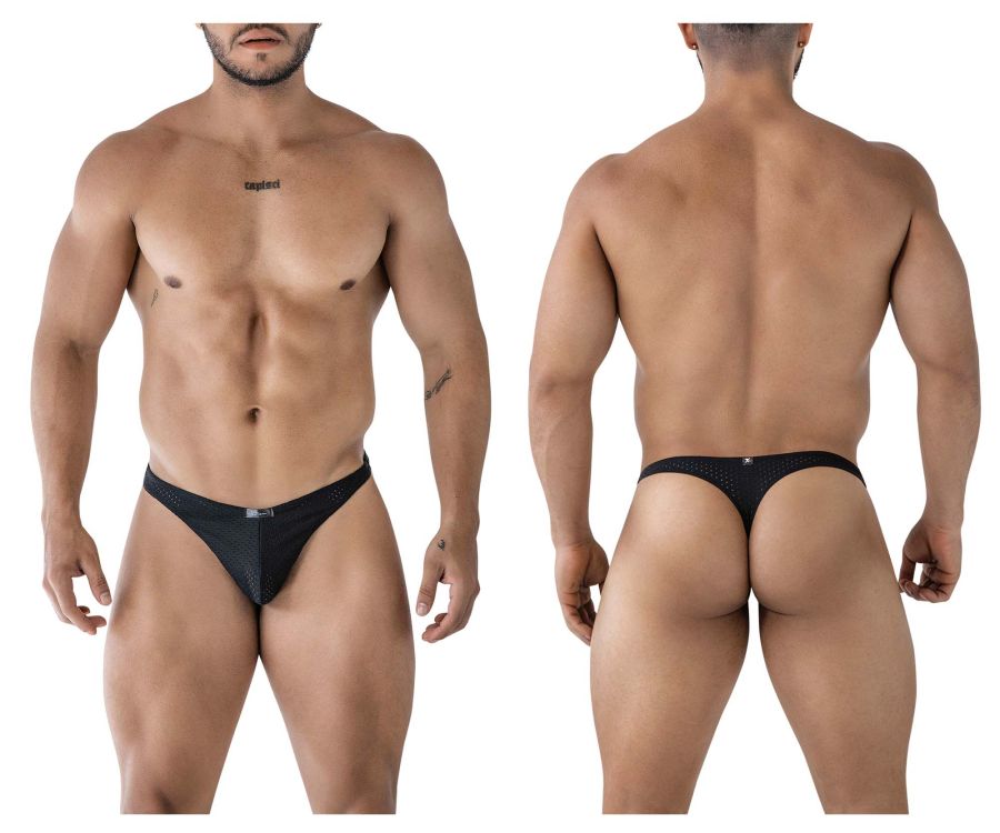Xtremen Men's Underwear 91214B Microfiber Thongs Color Black