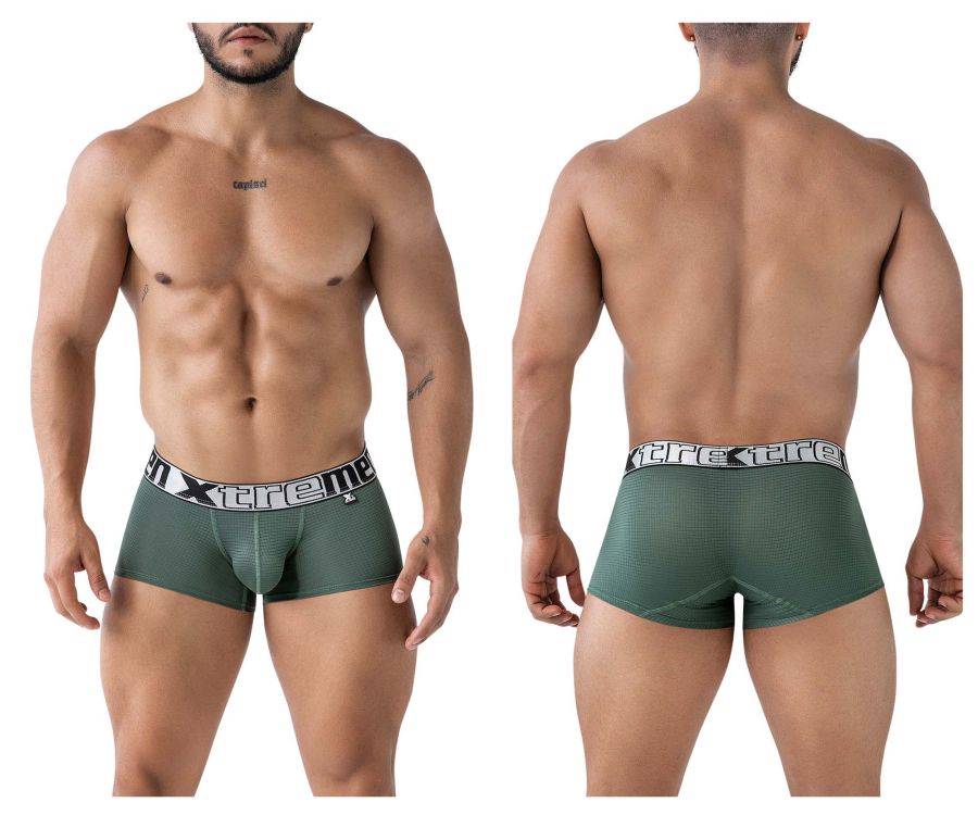 Xtremen Men's Underwear 91222 Microfiber Trunks Color Green