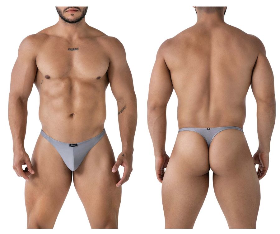 Xtremen Men's Underwear 91232 Microfiber Thongs Color Gray