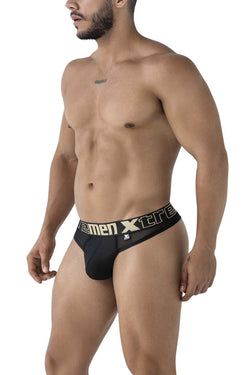 Xtremen Men's Underwear 91235 Microfiber Thongs Color Black thumbnail 4