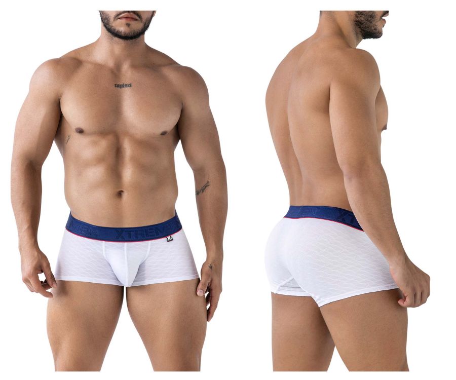 Xtremen Men's Underwear 91243 Microfiber Trunks Color White