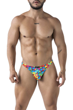 Xtremen Men's Underwear 91247 Printed Thongs Color Bubbles thumbnail 2