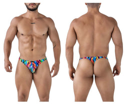 Xtremen Men's Underwear 91247 Printed Thongs Color Waves thumbnail 1