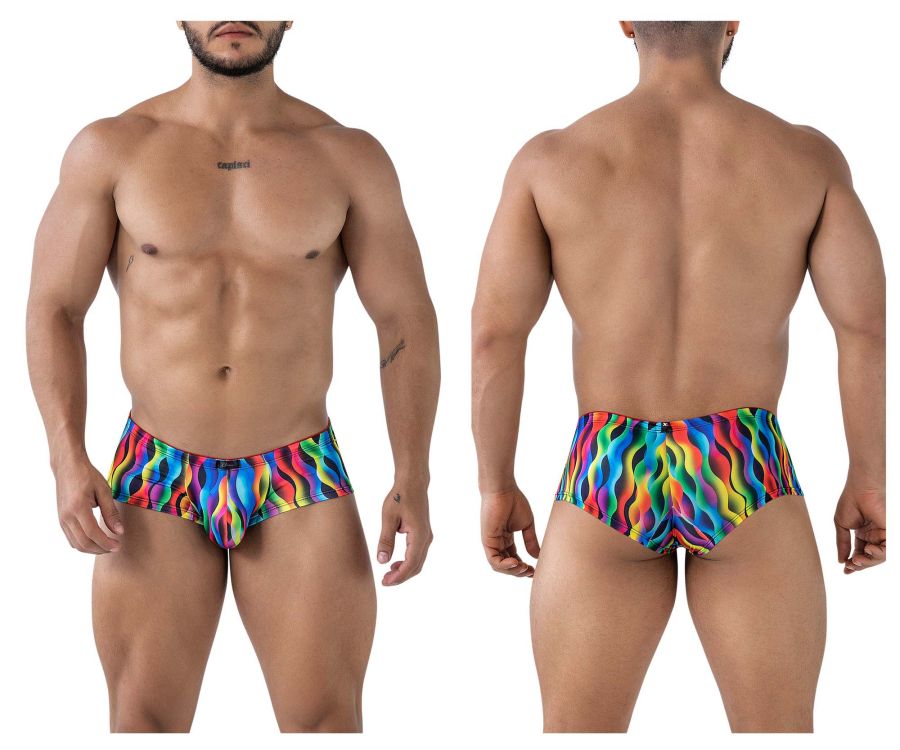 Xtremen Men's Underwear 91249 Printed Trunks Color Waves