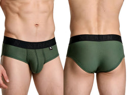 Xtremen 91250 Microfiber Mesh Briefs Color Military Green thumbnail 1