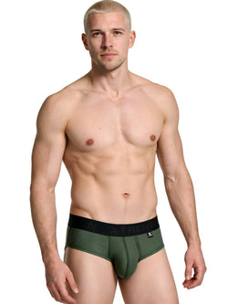 Xtremen 91250 Microfiber Mesh Briefs Color Military Green thumbnail 2