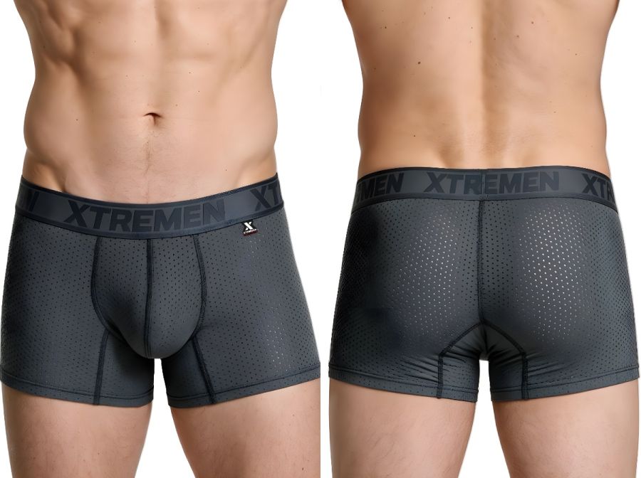 Xtremen 91251 Microfiber Mesh Boxer Briefs Color Gray