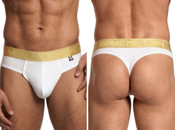 Xtremen Men's Underwear 91253 Microfiber Thongs Sleek and Supportive Color White thumbnail 1