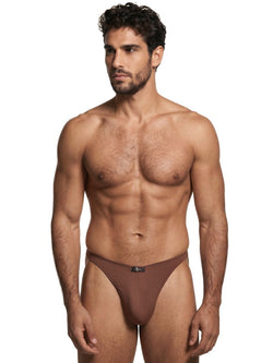 Xtremen Men's Underwear 91254 Sleek Microfiber Thongs Color Chocolate thumbnail 2