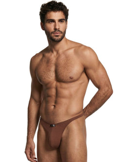 Xtremen Men's Underwear 91254 Sleek Microfiber Thongs Color Chocolate thumbnail 4