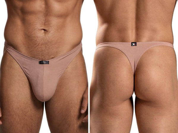 Xtremen Men's Underwear 91254 Sleek Microfiber Thongs Color Khaki