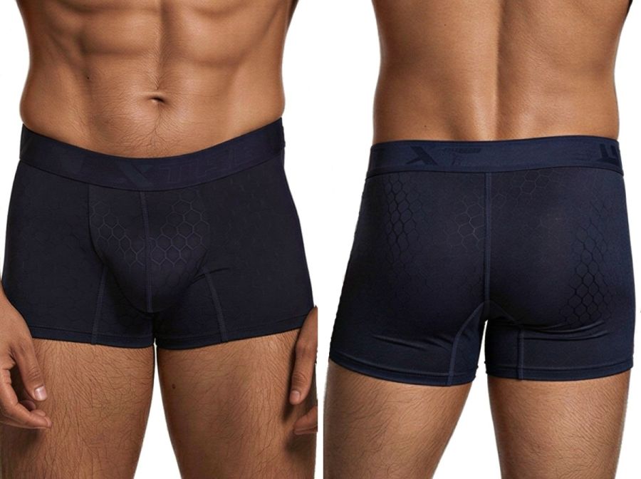Xtremen 91256 Men's Underwear Sleek Microfiber Boxer Briefs Color Dark Blue