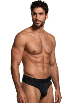 Xtremen Men's Underwear 91257 Sleek Microfiber Comfort Thongs Color Black thumbnail 4