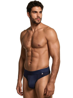 Xtremen Men's Underwear 91257 Sleek Microfiber Comfort Thongs Color Dark Blue thumbnail 4