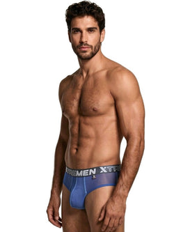 Xtremen 91262 Men's Underwear Sleek Microfiber Mesh Briefs Color Blue thumbnail 4