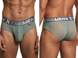 Xtremen 91262 Men's Underwear Sleek Microfiber Mesh Briefs Color Green thumbnail 1