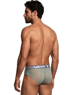 Xtremen 91262 Men's Underwear Sleek Microfiber Mesh Briefs Color Green thumbnail 3