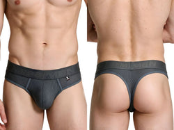 Xtremen 91268 Microfiber Mesh Thongs Color Gray thumbnail 1