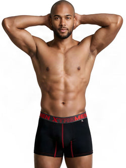 Xtremen 91271 Men's Underwear Sleek Microfiber Boxer Briefs Color Black thumbnail 2