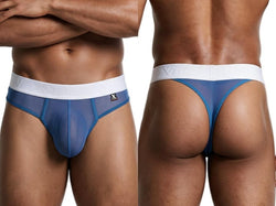 Xtremen 91278 Men's Underwear Breathable Microfiber Mesh Thongs Color Blue thumbnail 1
