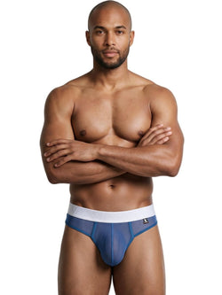 Xtremen 91278 Men's Underwear Breathable Microfiber Mesh Thongs Color Blue thumbnail 2