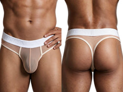 Xtremen 91278 Men's Underwear Breathable Microfiber Mesh Thongs Color Brown thumbnail 1