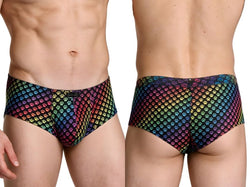 Xtremen 91283 Rainbow Printed Microfiber Briefs Color Paw print thumbnail 1