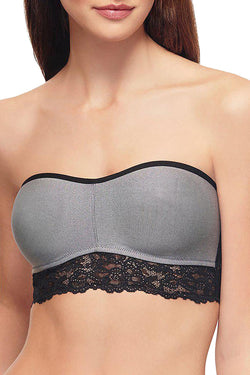 b.tempt'd Black/Silver b.charming Bandeau Bralette thumbnail 1
