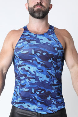 cellBlock 13 Blue Ajax Camo Mesh Tank Top thumbnail 1