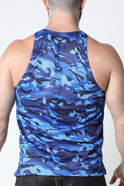 cellBlock 13 Blue Ajax Camo Mesh Tank Top thumbnail 3
