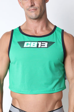 cellBlock 13 Green Marathon Cutoff Tank Top thumbnail 1