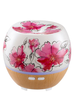 ellia for HoMEDiCS White/Pink-Flowers Awaken Ultrasonic Aroma Diffuser Starter Kit thumbnail 1