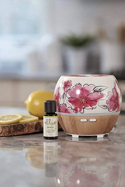 ellia for HoMEDiCS White/Pink-Flowers Awaken Ultrasonic Aroma Diffuser Starter Kit thumbnail 3