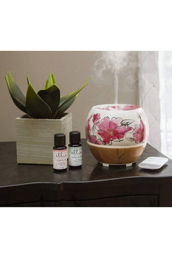 ellia for HoMEDiCS White/Pink-Flowers Awaken Ultrasonic Aroma Diffuser Starter Kit thumbnail 4