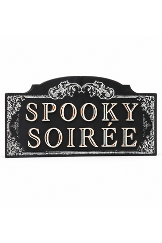“Spooky Soirée” Gothic Halloween Tabletop Sign