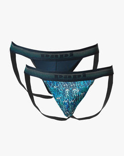 pAPI Crystal teal And Pageant Blue 2-Pack Jockstraps thumbnail 2