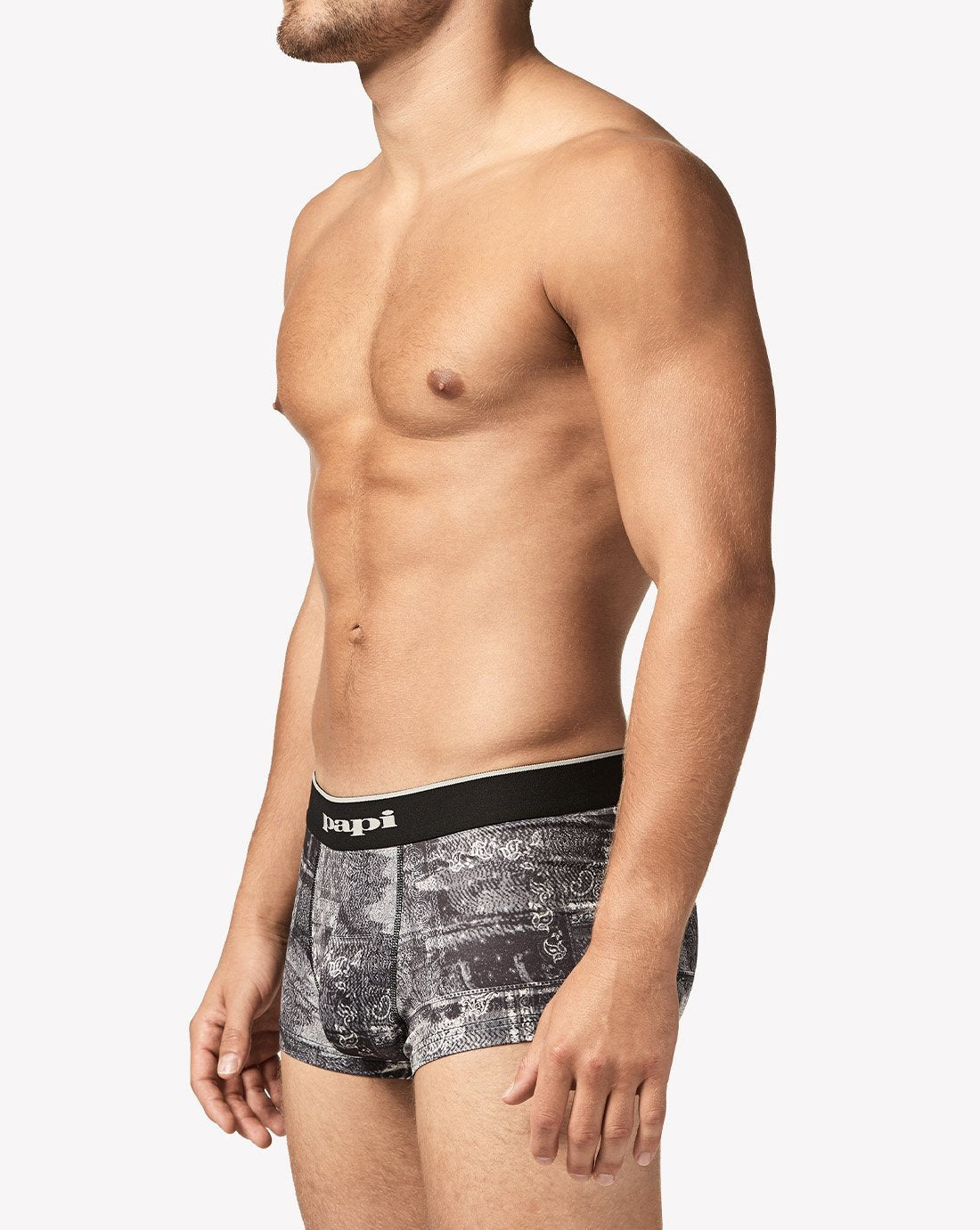 pAPI grey Paisley and Black Beauty 2-Pack Microflex Brazilian Trunks