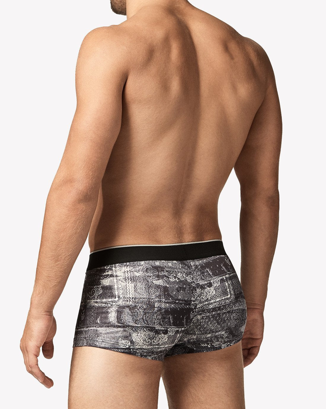 pAPI grey Paisley and Black Beauty 2-Pack Microflex Brazilian Trunks