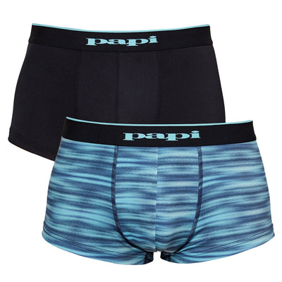 papi Aqua Space Dye and Black Beauty 2-Pack Microflex Brazilian Trunks