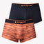papi Orange Space Dye and Maritime Blue 2-Pack Microflex Brazilian Trunks