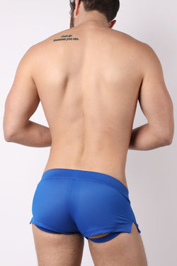 timteo Solid Blue Pool Party Mesh Short w/ Jockstrap thumbnail 3