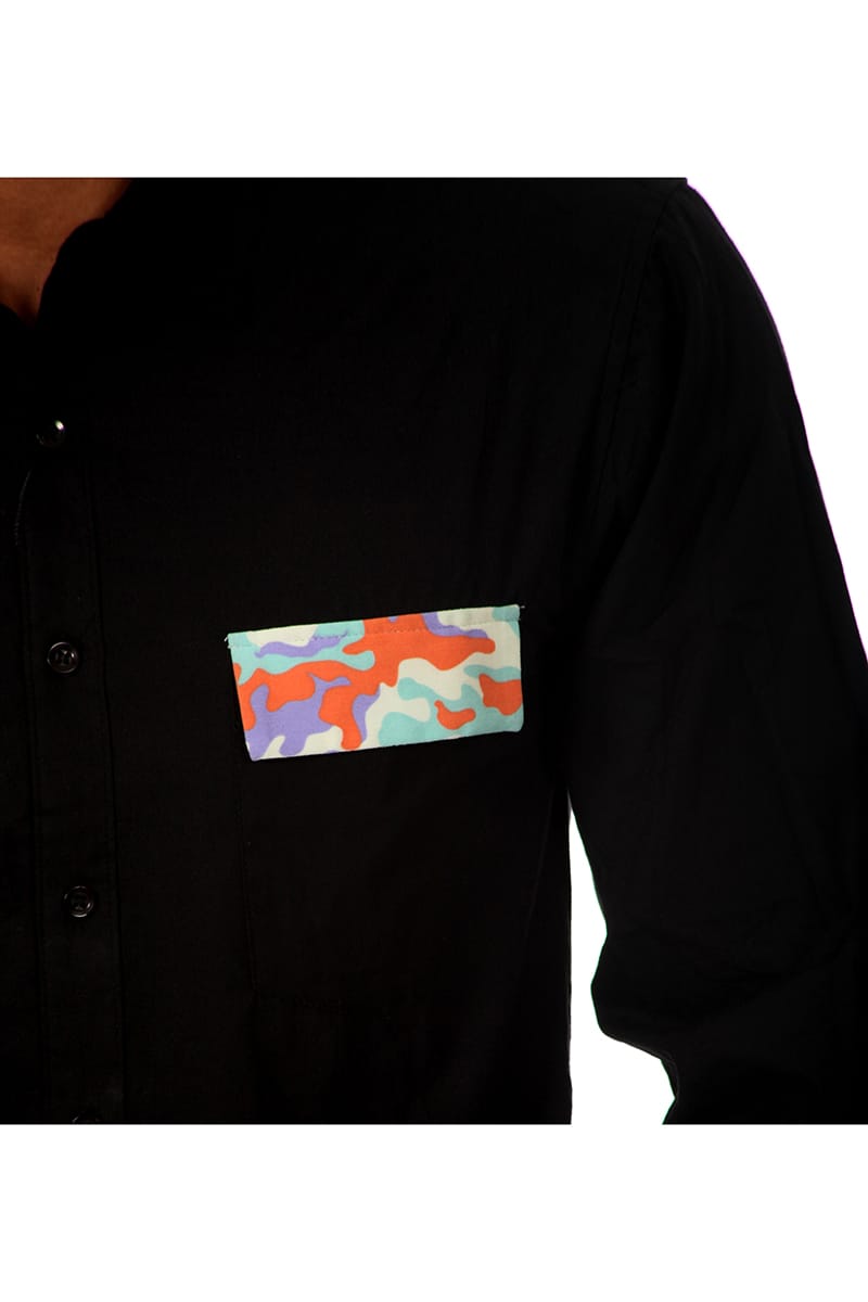 00 Nothing Black Watch Out Button-Up