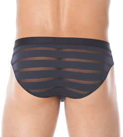 Gregg Homme Black Mesh Encore Waistband Briefs thumbnail 4