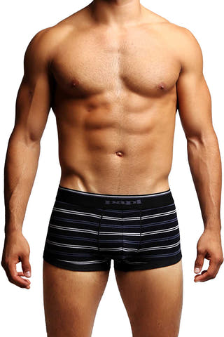 2-Pack Black & Grey Stripes Stretch Brazilian Trunks